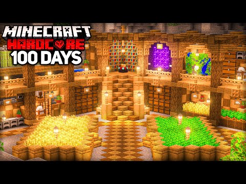 I Survived 100 Days Building an UNDERGROUND CAVE BASE in Minecraft Hardcore
