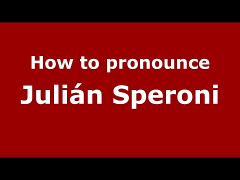 How to pronounce Julián Speroni (Spanish/Argentina) - PronounceNames.com