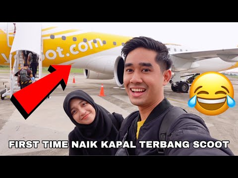 FIRST TIME NAIK KAPAL TERBANG SCOOT 😂 24 JAM JALAN JALAN DALAM AIRPORT SINGAPORE 😝