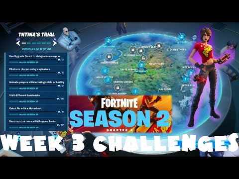 (Chapter 2) ALL Week 3 Challenges Guide - Season 2 - Fortnite Battle Royale (TNTina's Trial Pt 1)