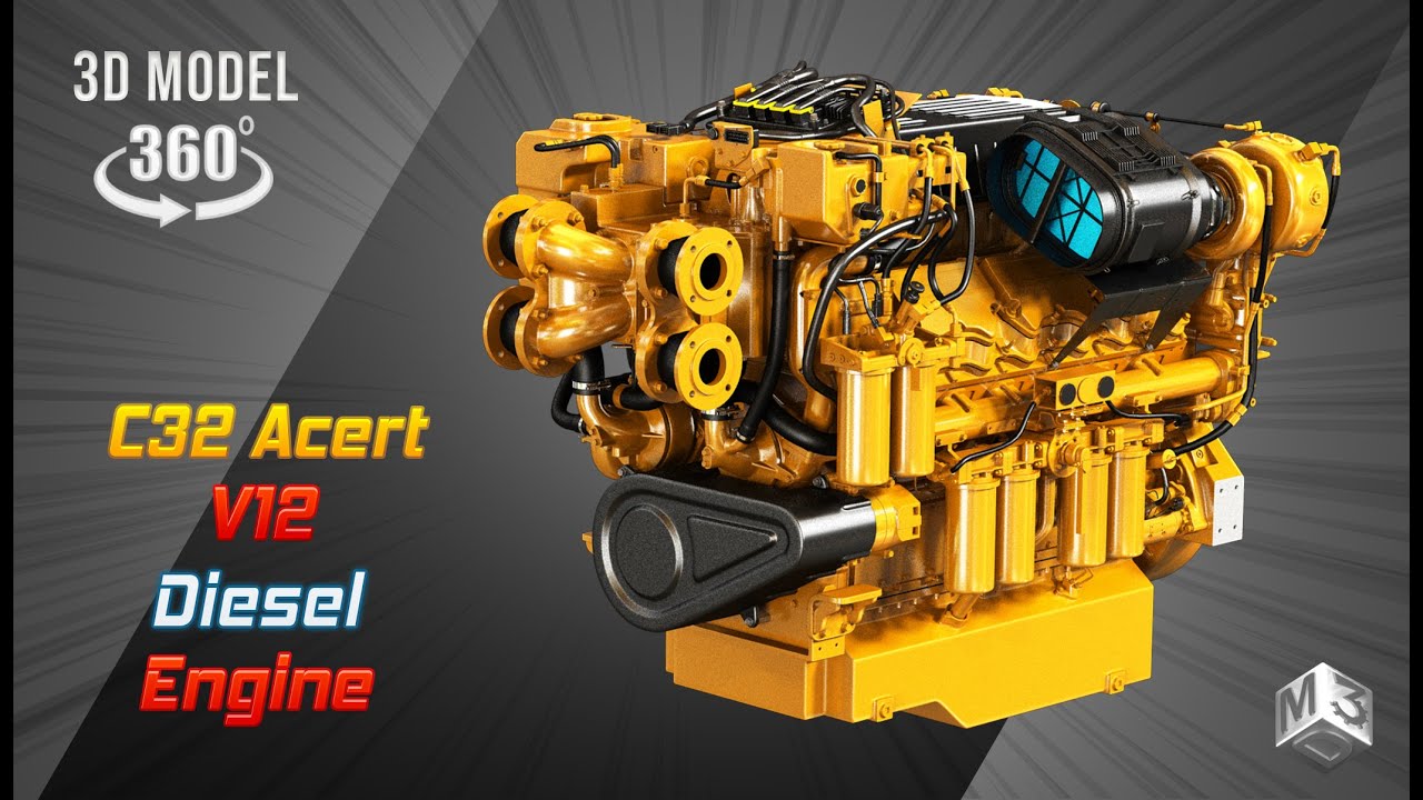 Motore C32 certificato Modello 3D