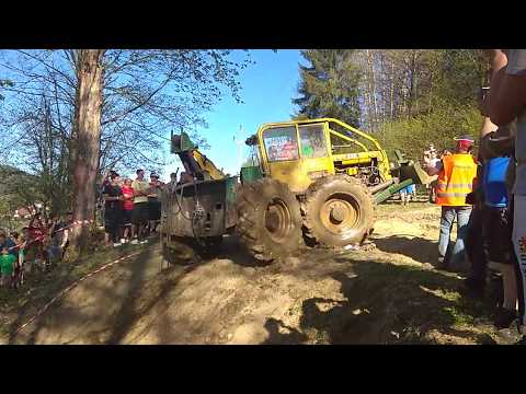 forest tractor in mud