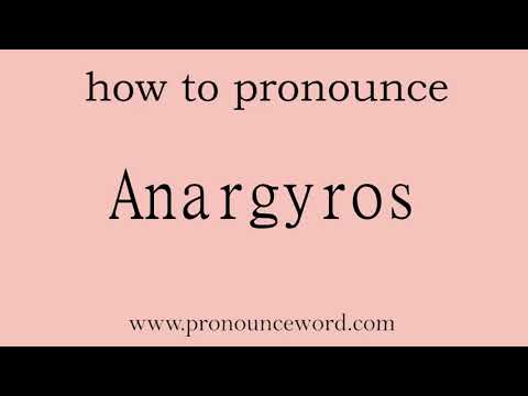Anargyros: How to pronounce Anargyros in english (correct!).Start with A. Learn from me.