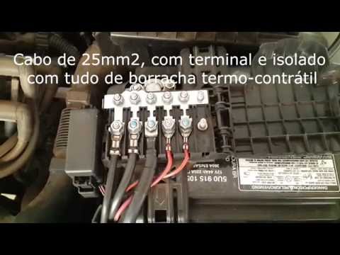 Passando o cabo positivo da bateria no  GOL G6