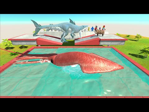 Jump Over The Pool Of Collosal Squid - Animal Revolt Battle Simulator