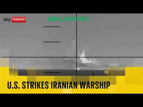US releases video of submarine blowing up Iranian warship with torpedo