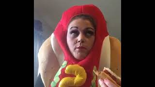 Woman Dressed As Hot Dog Eats A Hot Dog! #Shorts #FunnyVideos