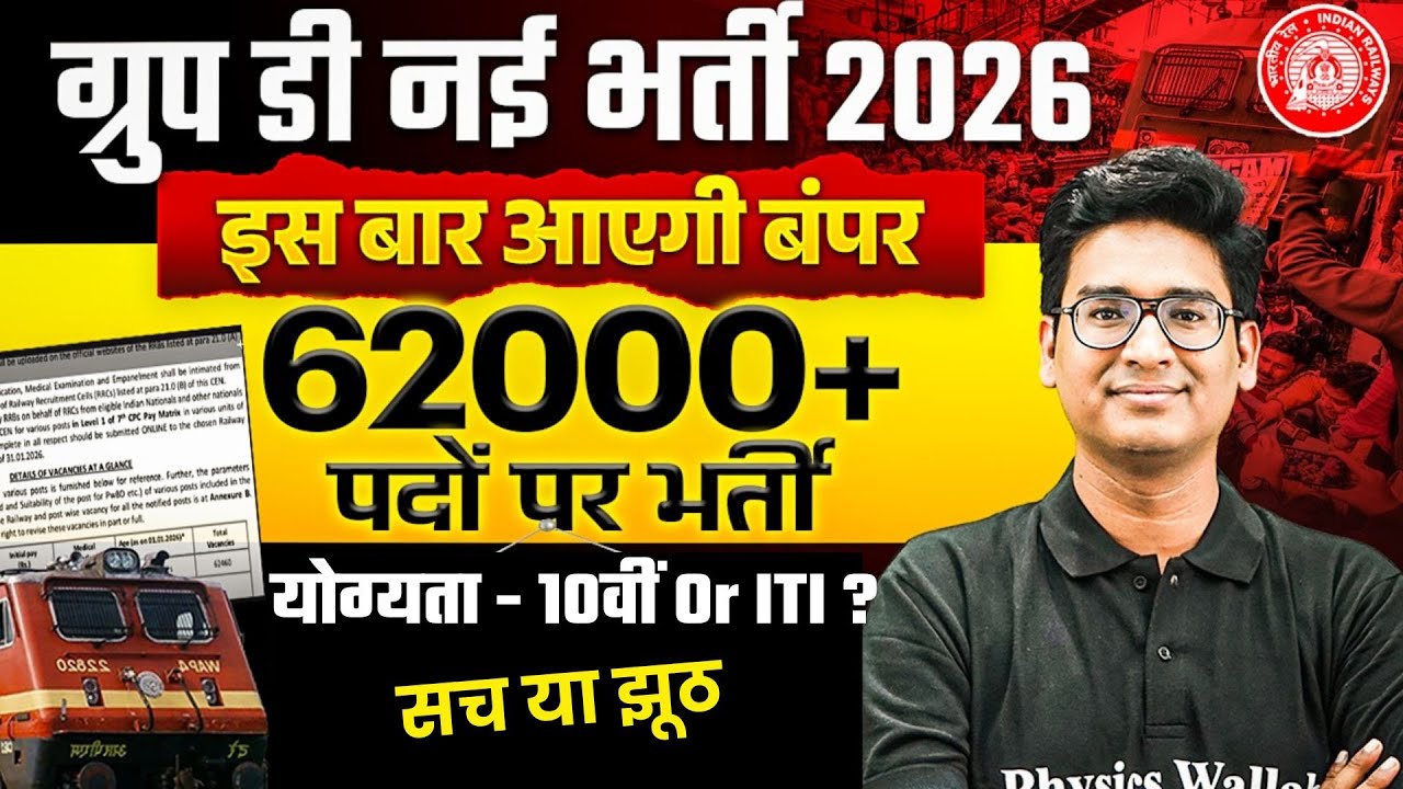 RRB Group D New Vacancy 2025 | Railway Group D 62000 Vacancy OUT | RRB Group D Recruitment 2025