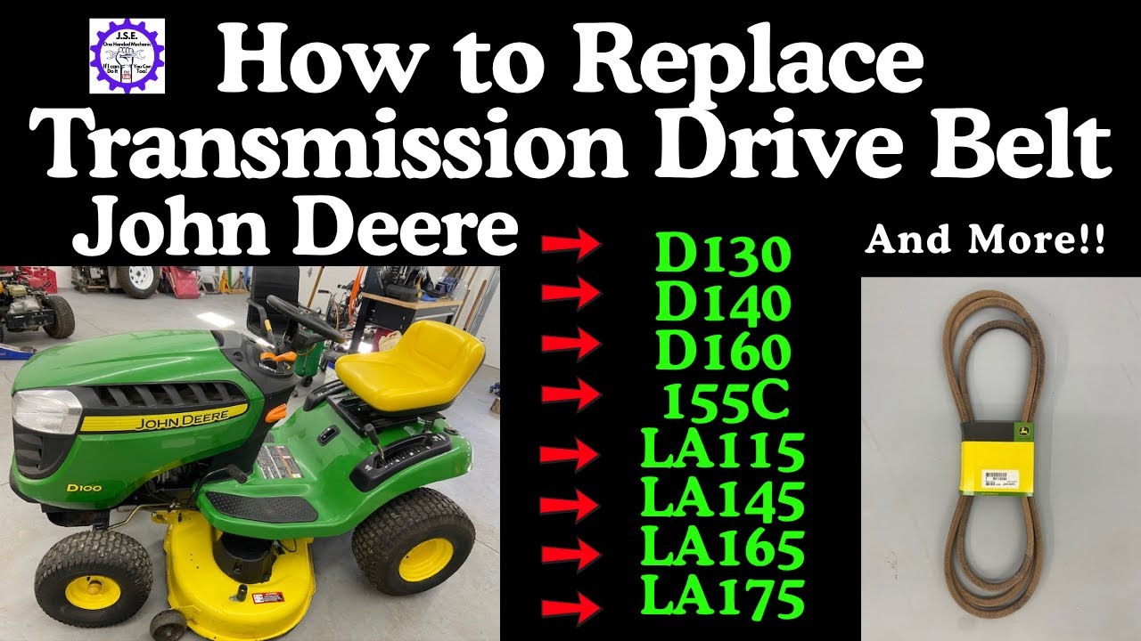 How To Install a Transmission Drive Belt John Deere D140 D160 155C LA165 LA115 LA145 LA175