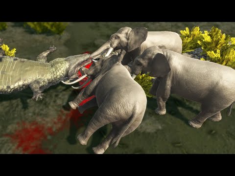 Purussaurus vs Modern mammals Animal battle - Battle ARBS - Animal Revolt Battle Simulator