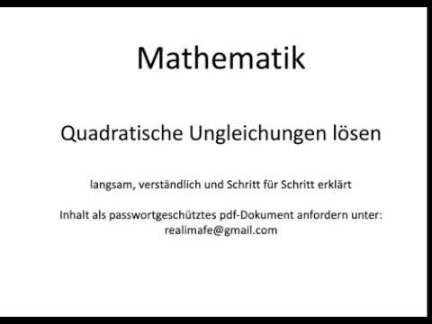 Quadratische Ungleichungen lösen
