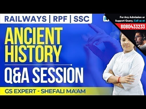 Ancient History by Shefali Ma'am | Q&A Session | Important for SSC & RRB Exams Video