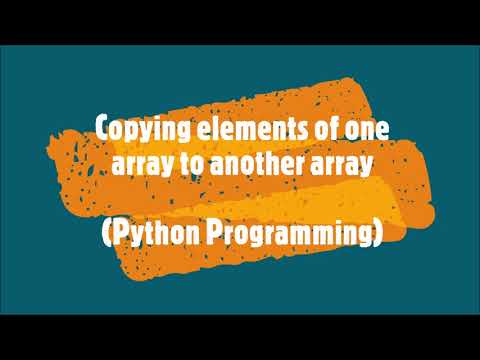 61 Copying Elements Of One Array To Another Arraypython Programming