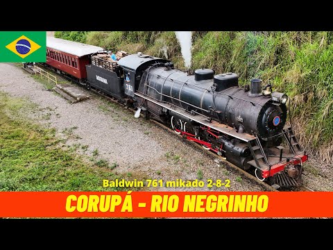 Cab Ride Steam Train Corupá - Rio Negrinho (O Trem da Serra do Mar, Brazil) train driver's view 4K
