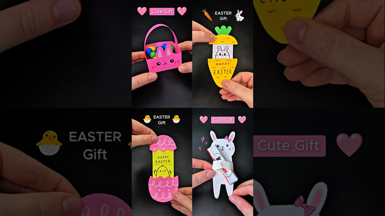 DIY Easter Paper Crafts 🐰🎁🐣 Cute EASTER Bunny & Chicken Gift idea 💖 #diy #papercraft