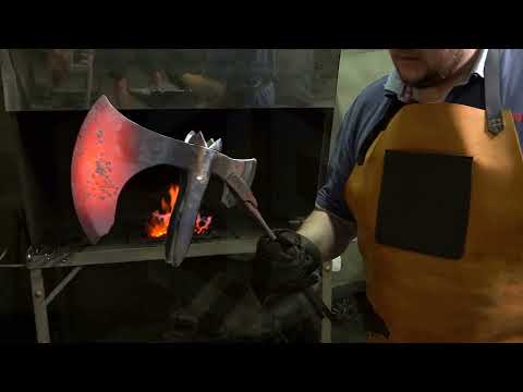 Kratos axe. God of war axe. Leviathan axe. Hand-forged Leviathan Kratos axe with leather.