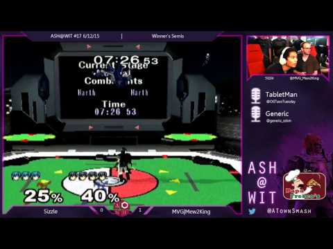 Melee Winner's Semis ASH@WIT 6/12/15 - Sizzle (Marth) vs MVG | Mew2King (Sheik, Marth, Pichu)