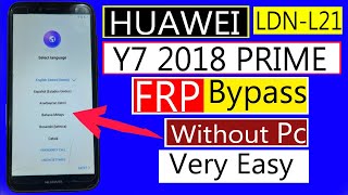 Huawei Y7 Prime 2018 Frp Bypass Huawei Ldn-Lx2 Frp Huawei Y7 Prime Frp Bypass Without Pc