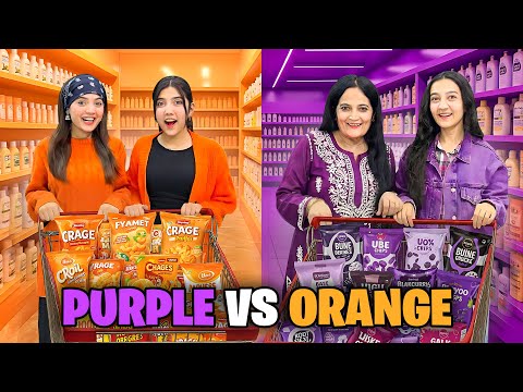 Shop Anything In Orange vs Purple Challenge 😍| Fatima ney Acting Ka Audition dia😱| Sistrology 