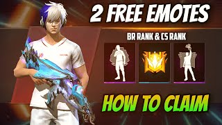 2 FREE EMOTES IN FREE FIRE | FREE FIRE NEW GRANDMASTER RANK FREE EMOTES | FREE FIRE