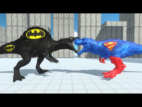 BATMAN (SPINOSAURUS) vs SUPERMAN (T-REX) - DINOSAURS AS SUPERHERO