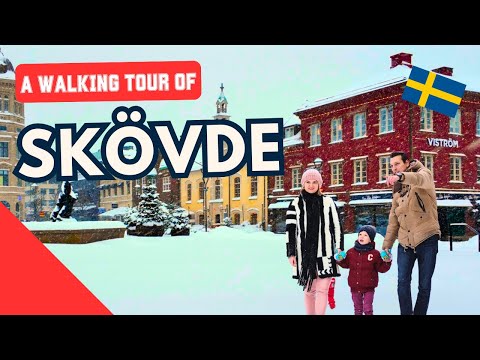 SKÖVDE Walking Tour in Winter ❄️ Snowy City Walk in Västergötland
