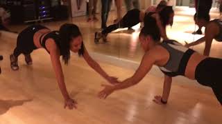 Erica Mena Worksout at StripN’Fitness with Sky Landish