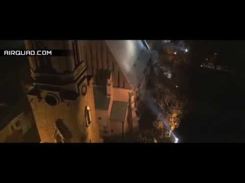 Aerial Video Olkusz City by Night by AirQuad Team