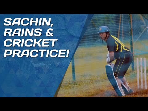 Sachin Tendulkar batting in the rain | net practice with rubber ball! #सचिनतेंडुलकर #सचिनतेंदुलकर