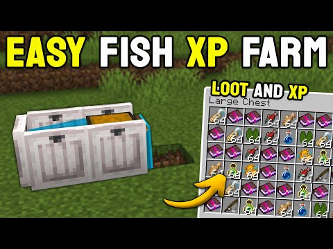 Easiest Fish Farm for Fast XP in Minecraft Bedrock 1.21!