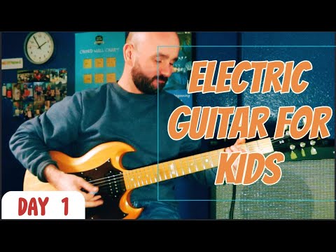 How To Play Electric Guitar For Kids Beginners (DAY 1)
