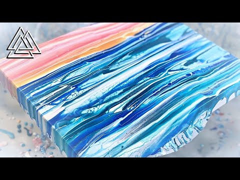 EASY💥Bloom Style Ocean SWIPE w/  White Cell Activators | Fluid Art | Abstract Art | SheleeArt Style