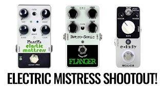 Video thumbnail for Electric Mistress shootout - Past FX Elastic Mattress, Retro Sonic Flanger, Mooer E-Lady by gilmourish