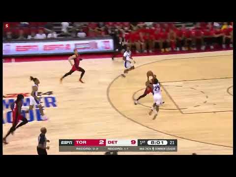 Ausar Thompson with an awesome alley-oop dunk vs. the Raptors