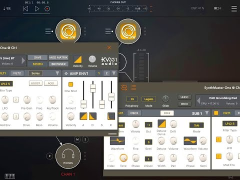SynthMaster ONE - Running Twice in AUM For Amazing Pads - iPad Demo