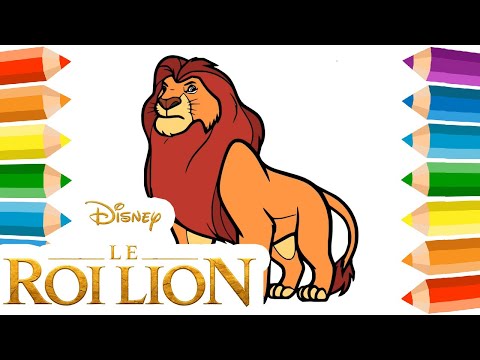 Roi Lion 🦁 Comment Dessiner Colorier Le Roi Lion Mufasa Simba Coloriage Lion Dessin 🎨