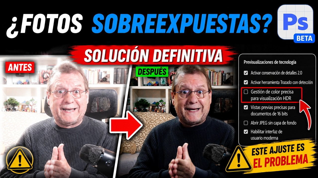 ⚠️ ¿Photoshop Beta muestra las fotos SOBREEXPUESAS? 😱 SOLUCIÓN DEFINITIVA