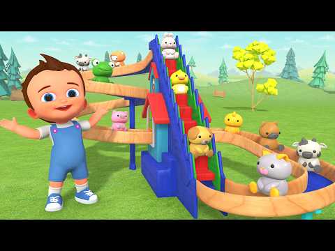 Learn Animal Names for Kids with Wooden Toy Climber & Slider Fun | Preschool Educational
