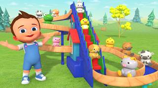 Learn Animal Names for Kids with Wooden Toy Climber & Slider Fun | Preschool Educational