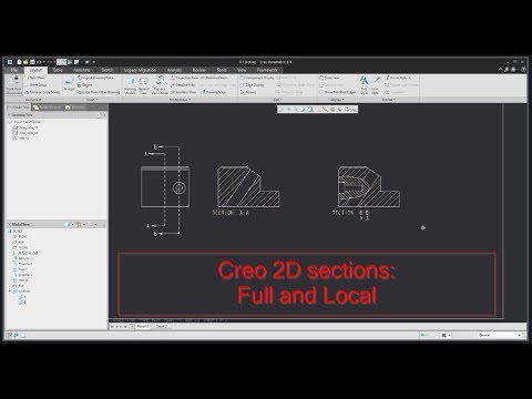 Creo Drawing tutorial: How to create cross sections