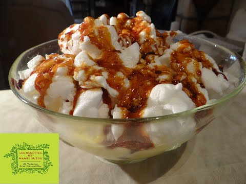 Floating Island on its English Cream "Mamie Suzou's Recipes" #cuisine #recipe #cream