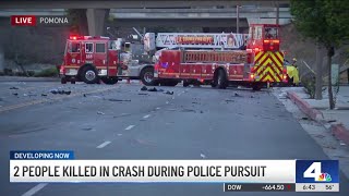 2 people killed in crash during police pursuit in Pomona