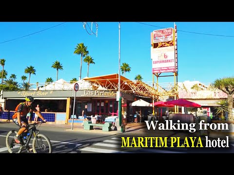 GRAN CANARIA: Walking from Hotel MARITIM PLAYA to Av. De Gáldar on Sunday, January 2, 2022.