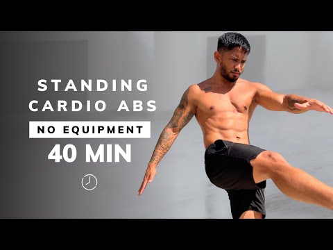 40 Min STANDING CARDIO + ABS HIIT WORKOUT | Full Body, No Equipment, No Repeats (At Home)