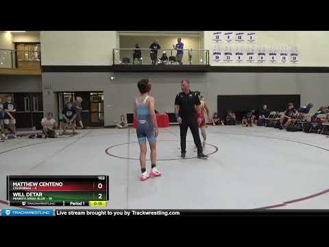 102 Lbs Semis & 1st Wrestleback (8 Team) - Matthew Centeno, California Vs Will Detar, Pennsylvania