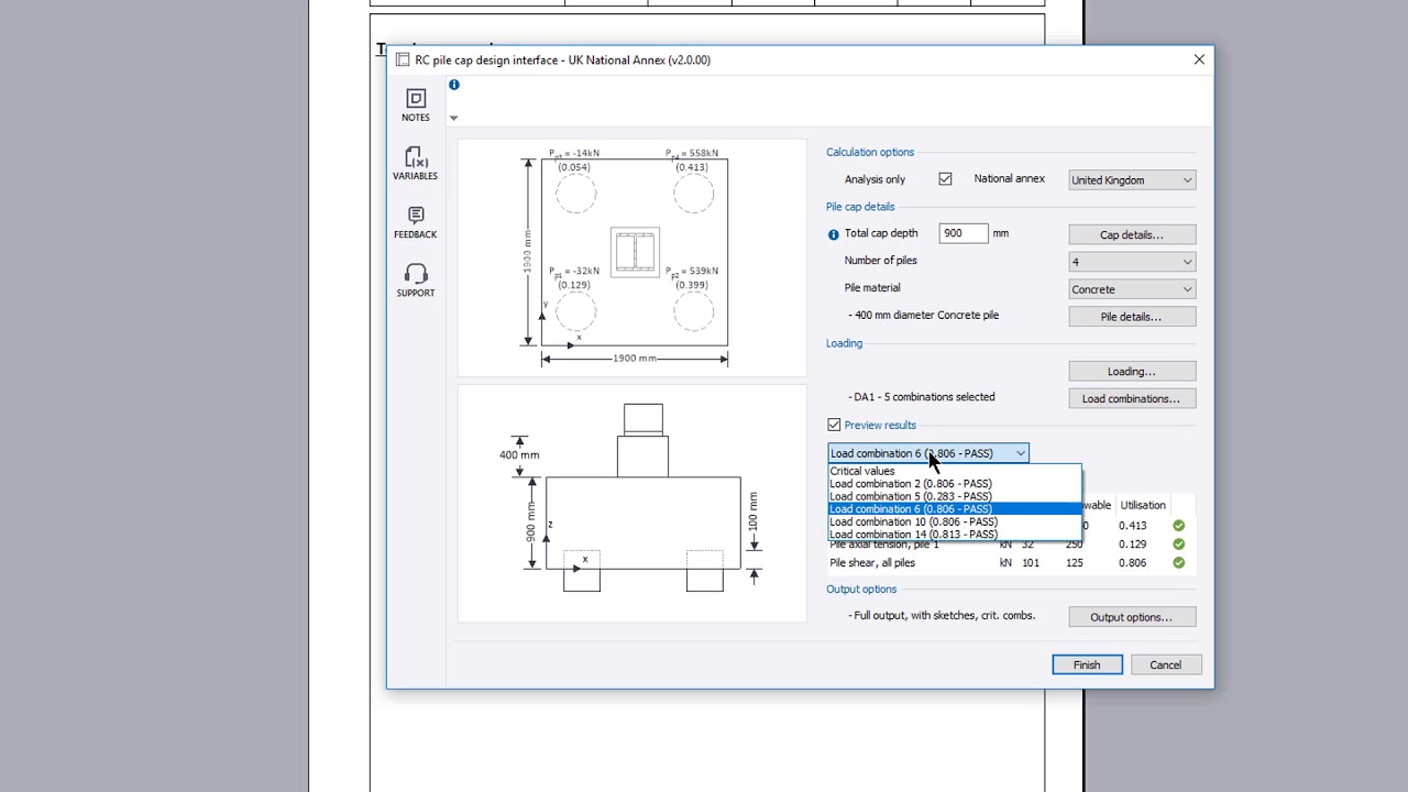 RC pile cap design (EN1997)