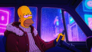 Chill Drive in a Snowy Street 🌨️ Lofi Hip Hop | Jazzy Beats with Rainmix for Work, Relax