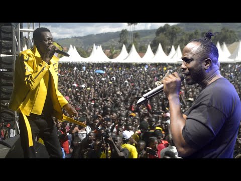 Bebe cool & Dr Jose Chameleon on stage at Gen Muhoozi's event#mukigatv