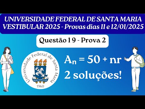 UFSM 2025 - Test 2 - Question 19 - Area Aₙ = 50 + nr --- In N years it was 80km² and in N+h years...