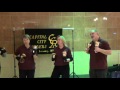 Capital City Ringers ringing handbells "flash mob" style at the mall.